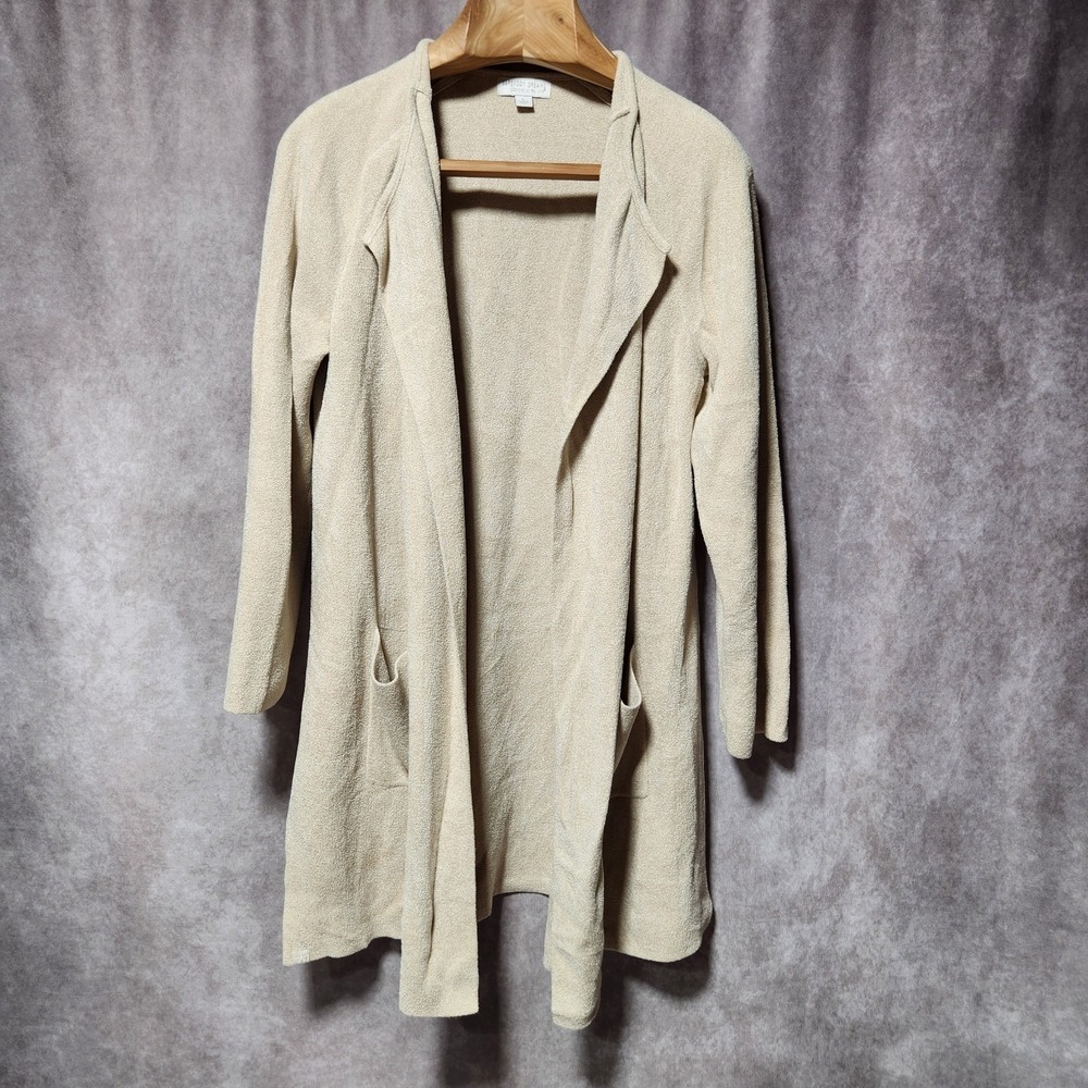 BAREFOOT DREAMS CozyChic Ultra Lite Wide Collar Jacket‎ sand dollar Beige size L